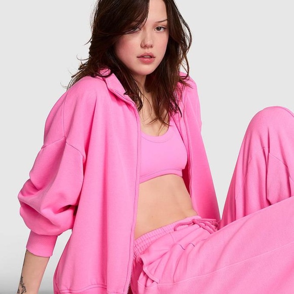 PINK Victoria's Secret Tops - VS Pink Logo Sweatshirt Oversized Lola Pink
